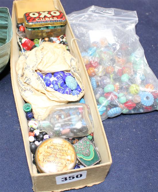 A quantity of old and antique glass beads, many in the style of marbles